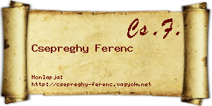 Csepreghy Ferenc névjegykártya